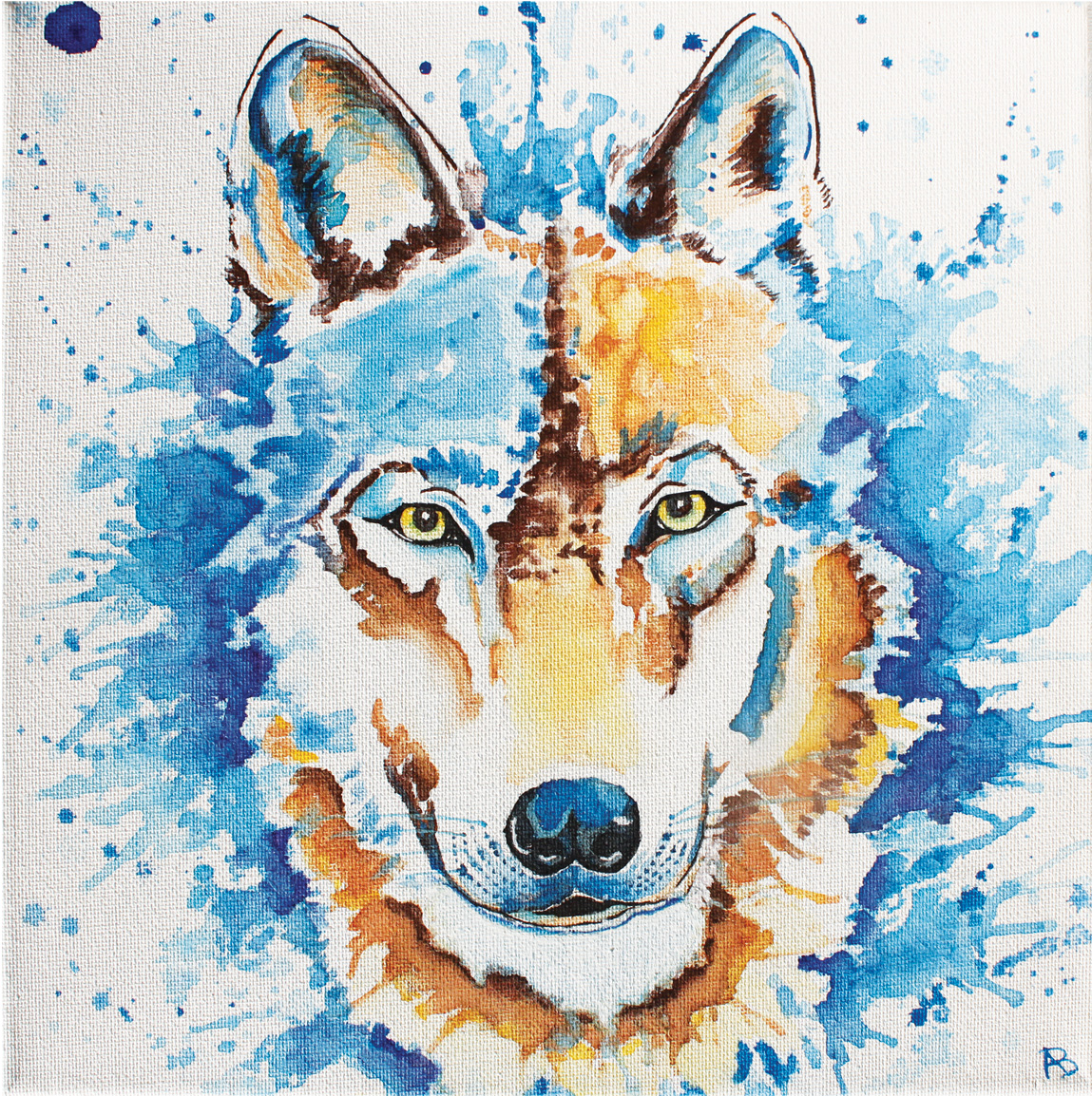 Loup - peinture animaux terrestres - aquarelle