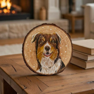 Peinture personnalisée sur rondin en bois